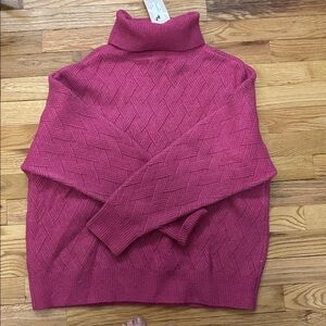 Hot pink turtleneck sweater